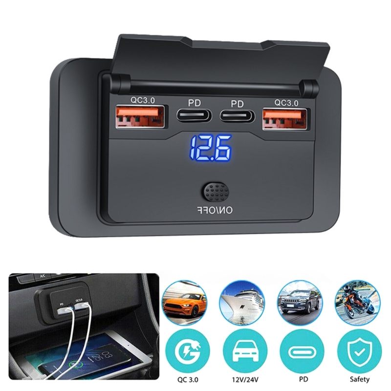 4 Ports Dual PD Dual QC 3.0 US - Car Accessories Qc recension och pris