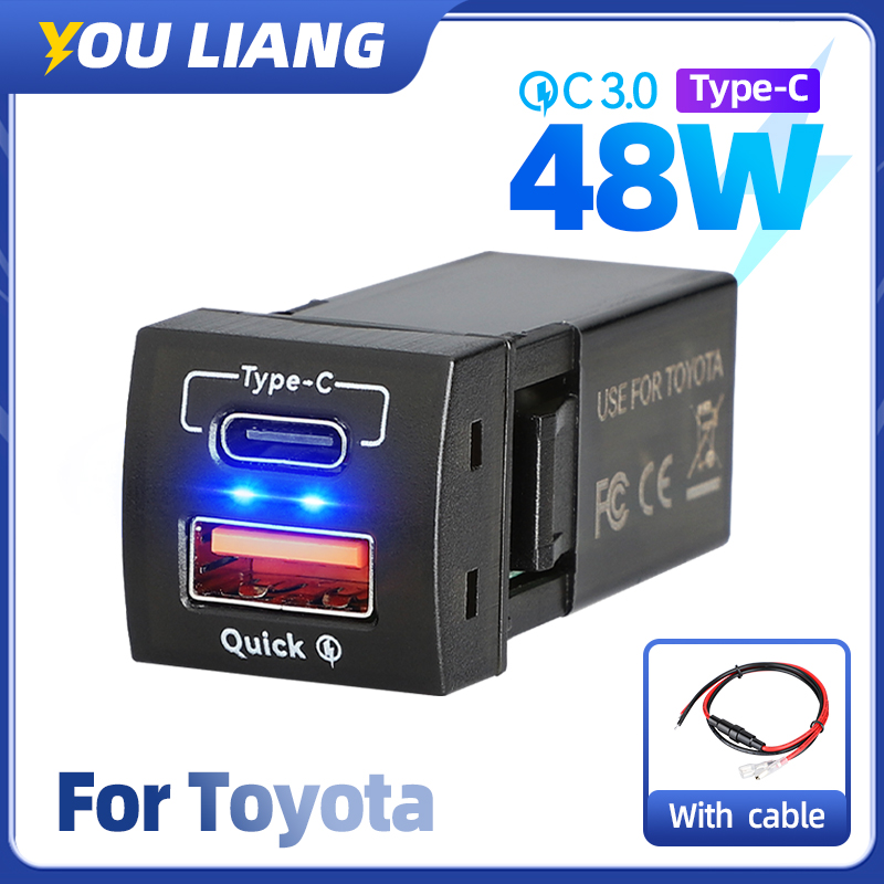 48W Fast Charger QC3.0 USB Typ - Car Accessories Qc recension och pris