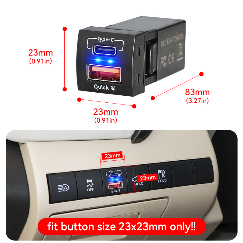 48W Fast Charger QC3.0 USB Typ - Car Accessories Qc recension och pris