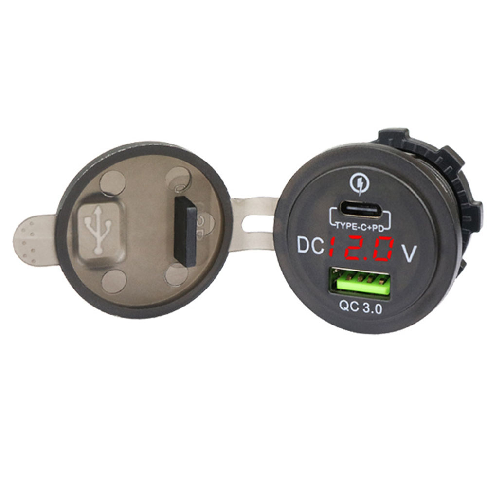 LED Outlet QC 3.0 Socket Voltm - Car Accessories Qc recension och pris