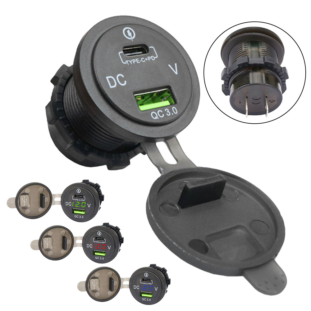 LED Outlet QC 3.0 Socket Voltm - Car Accessories Qc recension och pris
