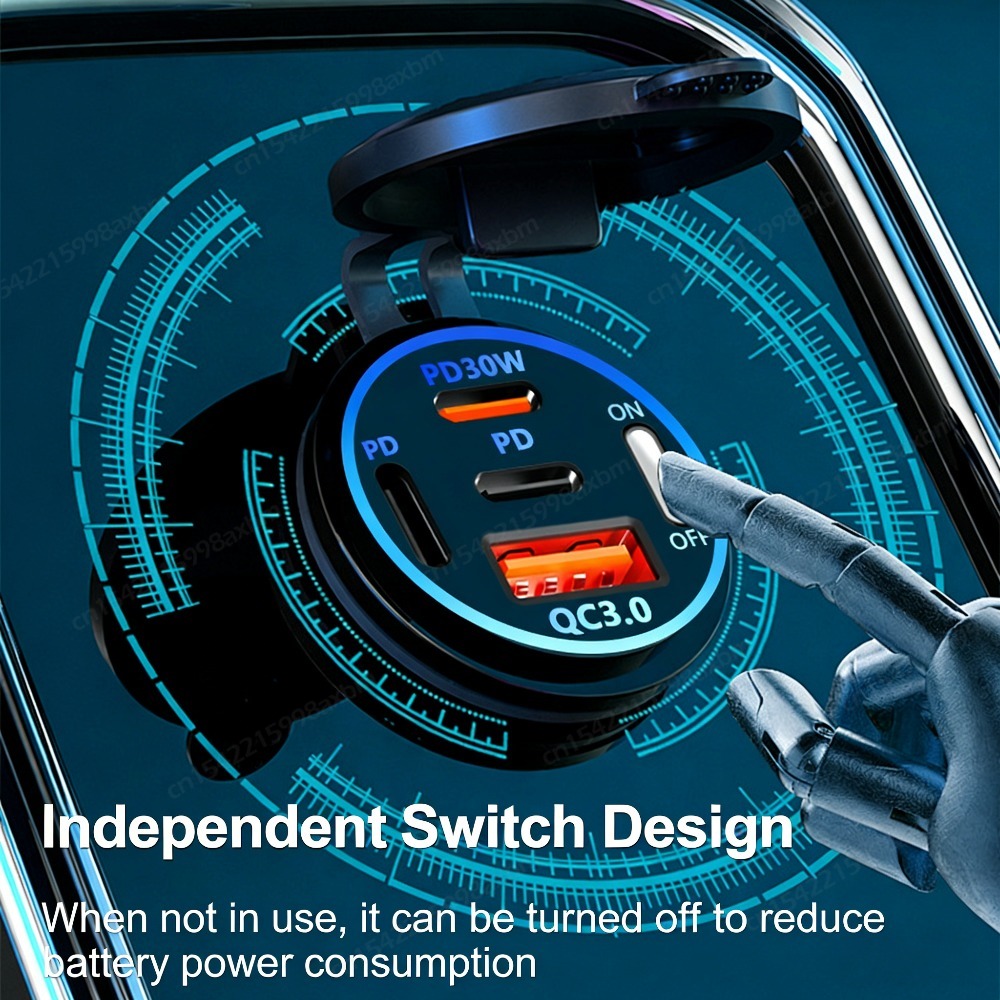 12V QC3.0 USB-C Outlet Socket  - Car Accessories Qc recension och pris