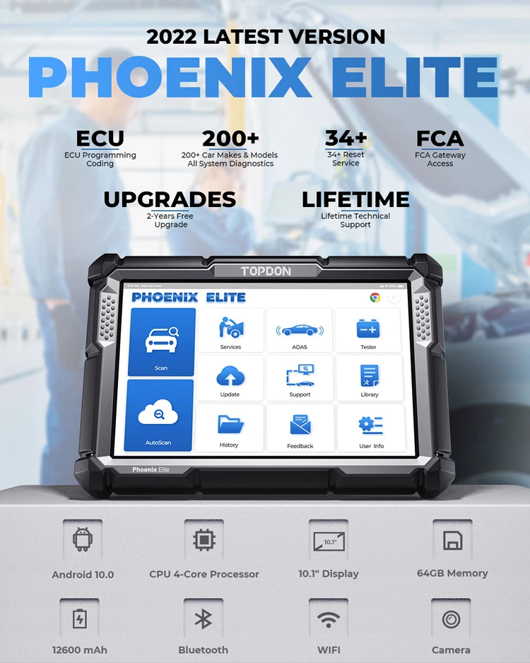 TOPDON PHOENIX ELITE Car Ecu U - Obd2 Scanner recension och pris