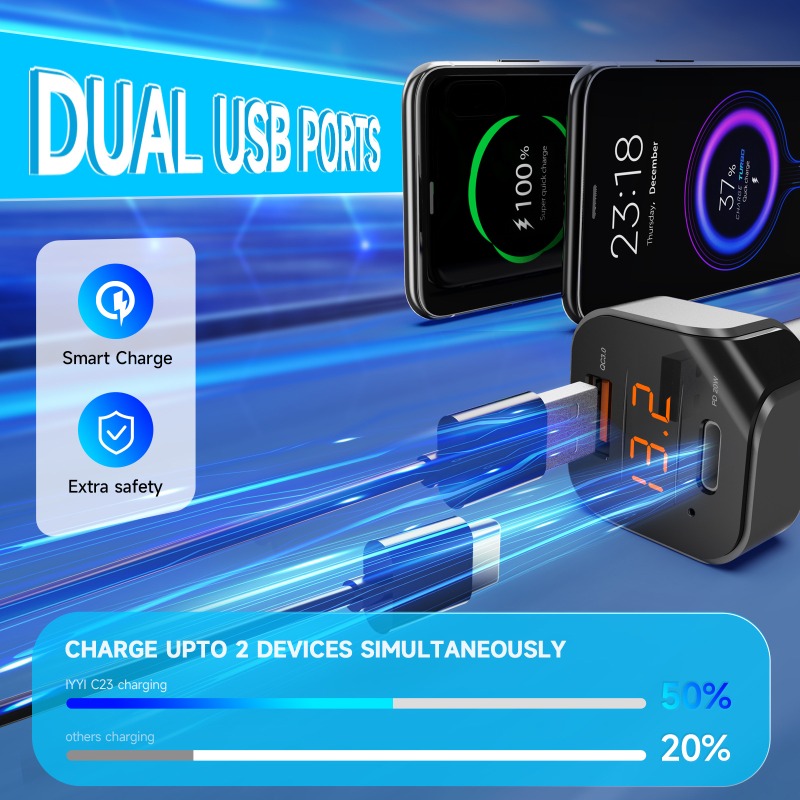 C23 Bluetooth 5.1 Car MP3 True - Car Accessories Qc recension och pris