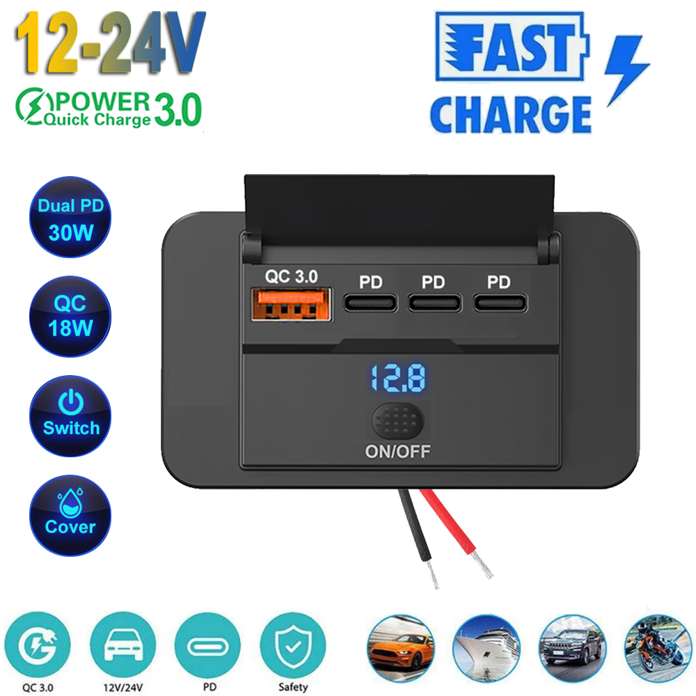 2025 4 Ports 12V RV USB Outlet - Car Accessories Qc recension och pris