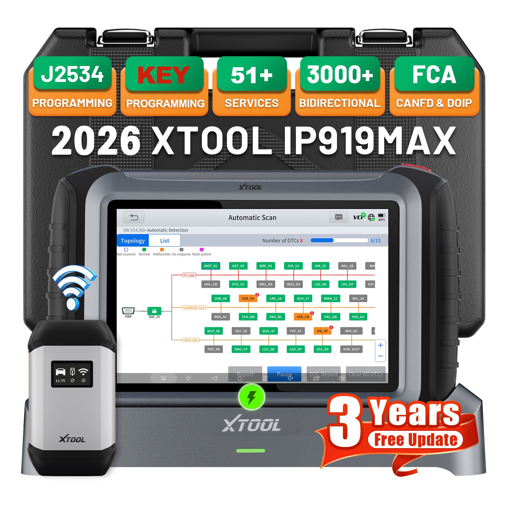 EU Warehouse XTOOL IP919MAX J2 - Obd2 Scanner recension och pris