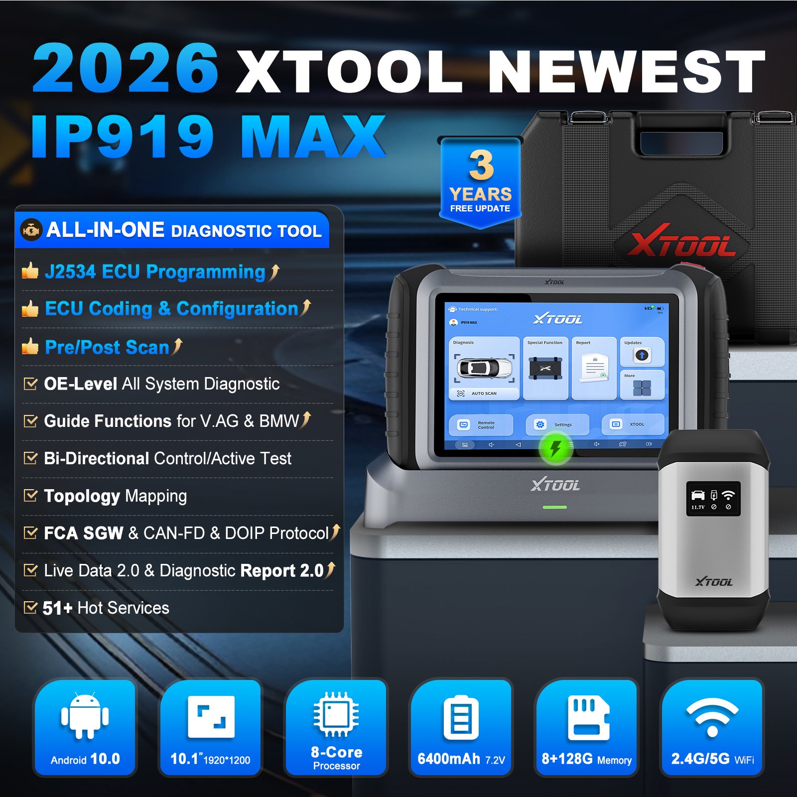 EU Warehouse XTOOL IP919MAX J2 - Obd2 Scanner recension och pris