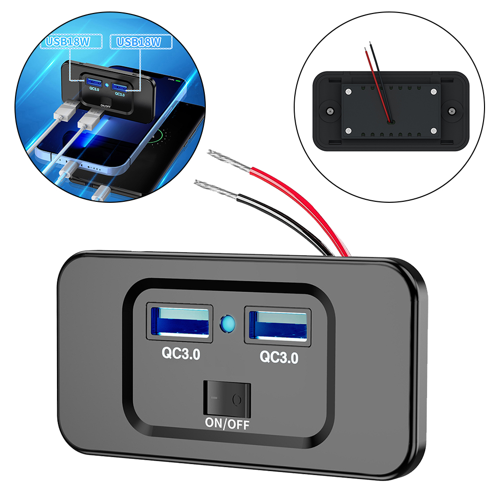 12V-24V QC 3.0 Dual USB Car Fa - Car Accessories Qc recension och pris