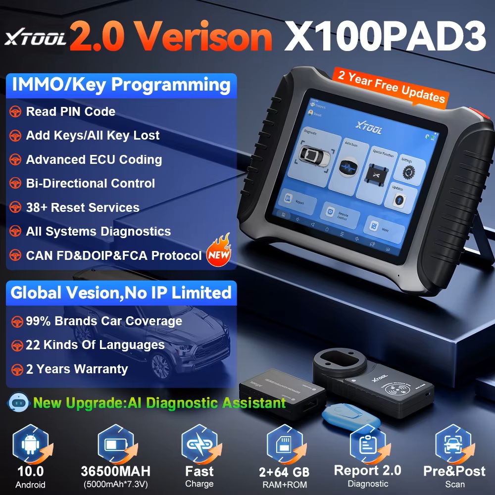 XTOOL X100 PAD3 with KC100 EEP - Obd2 Scanner recension och pris